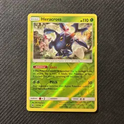 Heracross 11/147 Reverse Holo Rare Burning Shadows Pokemon NM - Image 1