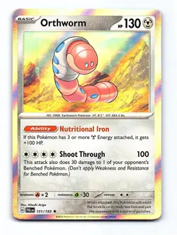 Orthworm 151/193 Rare Paldea Evolved Pokemon Holo Near Mint - Image 1