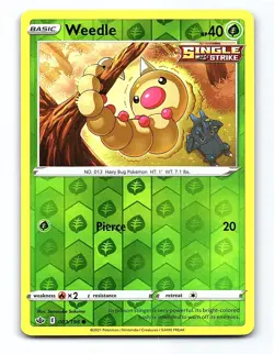 Weedle 001/198 Common Chilling Reign Pokemon Reverse Holo Near Mint - Image 1