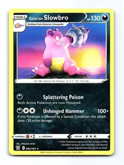 Galarian Slowbro 092/163 Rare Battle Styles Pokemon Near Mint - Image 1
