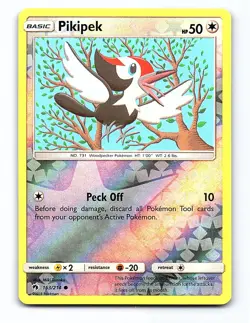 Pikipek 163/214 Common Lost Thunder Pokemon Reverse Holo Near Mint - Image 1