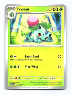 Ivysaur 002/165 Uncommon 151 Pokemon Near Mint - Image 1