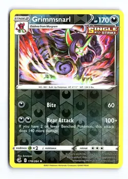Grimmsnarl 178/264 Holo Rare Fusion Strike Pokemon Reverse Holo Near Mint - Image 1