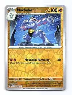 Machoke 067/165 Uncommon 151 Pokemon Reverse Holo Near Mint - Image 1