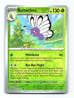 Butterfree 012/165 Uncommon 151 Pokemon Reverse Holo Near Mint - Image 1
