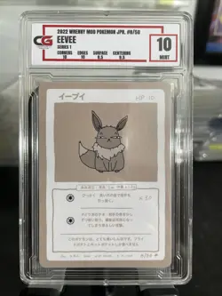 CG 10 GRADED POKEMON WRENNY MOO CUSTOM EEVEE HOLO CARD 8/50 - Image 1