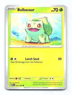 Bulbasaur 001/165 Common 151 Pokemon Near Mint - Image 1