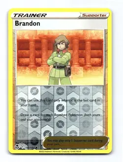 Brandon 151/195 Uncommon Silver Tempest Pokemon Reverse Holo Near Mint - Image 1
