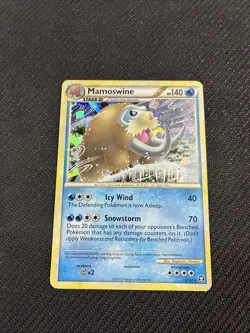 Mamoswine 5/102 HGSS Triumphant Cracked Ice Holo Pokemon MP - Image 1