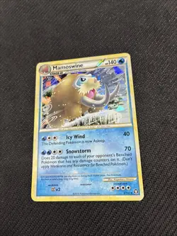 Mamoswine 5/102 HGSS Triumphant Cracked Ice Holo Pokemon MP - Image 2