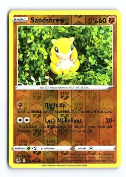 Sandshrew 131/264 Common Fusion Strike Pokemon Reverse Holo Near Mint - Image 1