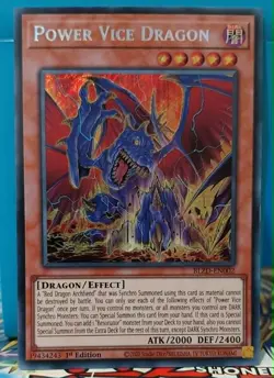 Power Vice Dragon Yu-Gi-Oh! Secret Rare 1st Ed BLZD-EN002 - Image 1