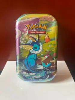 Pokemon Prismatic Evolutions Mini Tin – Vaporeon Artwork – Factory Sealed - Image 1