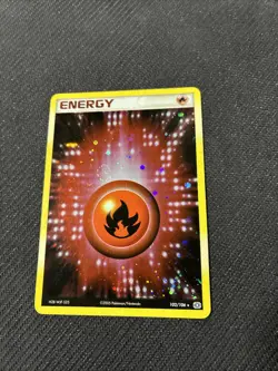 Fire Energy 102/106 ex Emerald Holo Rare Pokemon LP - Image 1