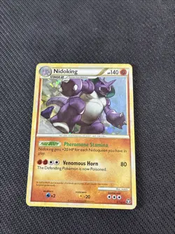 Nidoking 6/102 HGSS Triumphant Cracked Ice Holo Pokemon MP - Image 1