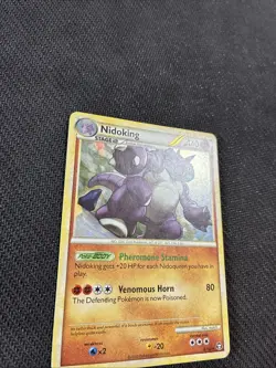 Nidoking 6/102 HGSS Triumphant Cracked Ice Holo Pokemon MP - Image 3
