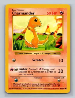 (1x) Pokemon Card - Charmander Base Set (Shadowless) 46/102 Common LP (x1) - Image 3
