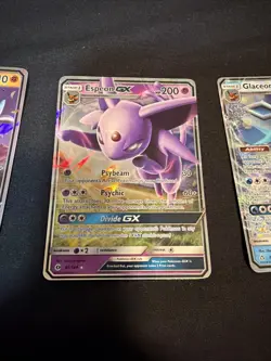 Pokemon Ultra Rare GX Lot Lucario Sm100, Espeon 61/149, Glaceon 39/156 Tcg - Image 4