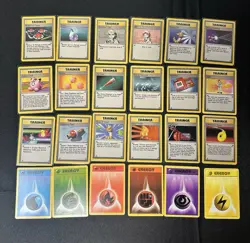 1999 Pokemon Base Set Vintage Lot of 69 Cards (18 Trainers & 6 Energy) Non-holo - Image 2