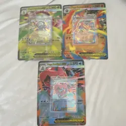 Pokemon TCG Jumbo Oversized Holo 3 Card Lot Mega Meganium Emboar Feraligatr - Image 1