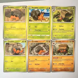 Dwebble & Crustle Fighting Pokemon TCG Lot 6 Regular Non-Holo English - Image 1