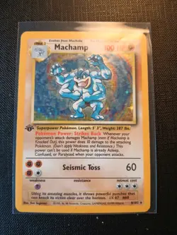 Machamp 8/102 Base Set Shiny Holo Rare 1st Edition Old Pokemon Card 1999 G - Image 1