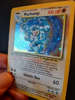 Machamp 8/102 Base Set Shiny Holo Rare 1st Edition Old Pokemon Card 1999 G - Image 3