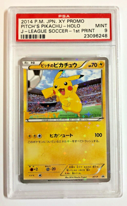 Pokemon PSA 9 MINT Pitch Pikachu Soccer Holofoil Japanese Promo Card #XY-P - Image 1