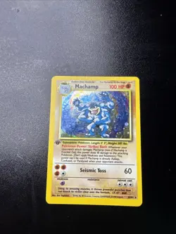 Pokemon TCG Machamp Holo Rare 1st Edition Base Set 8/102 - Image 1