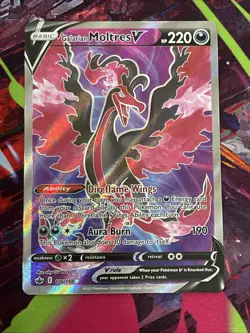 Pokemon TCG Galarian Moltres V Chilling Reign Full Art Holo Card 176/198 NM - Image 3