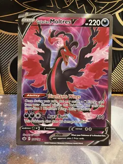 Pokemon TCG Galarian Moltres v Chilling Reign Full Art Holo Card 176/198 - Image 1