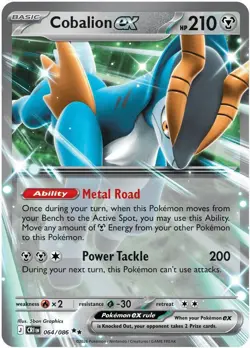 Pokemon TCG Cobalion ex 064/086 Chaos Rising Half Art Double Rare Card - Image 1
