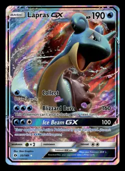 Lapras GX 35/149 Ultra Rare Holo SM Base Set Pokemon Card - Image 2