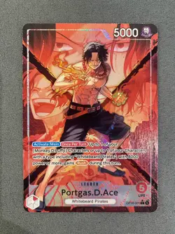 OP16-001 Portgas.D.Ace Leader Alt Art The Time Of Battle One Piece TCG Card - Image 1