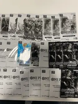 One Piece TCG Card Game Bundle Of 46 Tournament Packs, Judge Pre Release Promos - Image 3