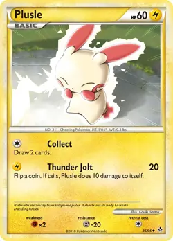 Plusle 36/95 Unleashed Pokemon Card LP - Image 1