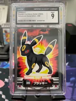 2005 (2003) CARDDASS POKEMON ADVANCED GENERATION ZUKAN CARD #240 UMBREON CGC 9 - Image 1