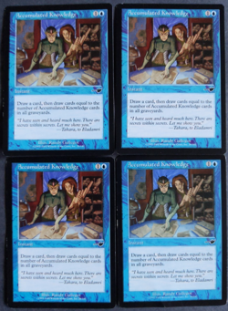 Accumulated Knowledge x4 Playset | MTG Nemesis | 3 NM 1 LP | Blue Instant x4 | - Image 1
