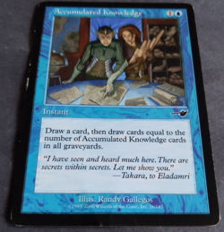 Accumulated Knowledge x4 Playset | MTG Nemesis | 3 NM 1 LP | Blue Instant x4 | - Image 2