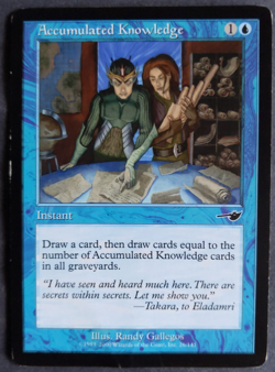 Accumulated Knowledge x4 Playset | MTG Nemesis | 3 NM 1 LP | Blue Instant x4 | - Image 4