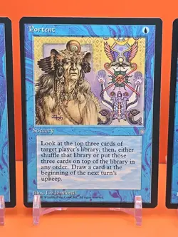 🔵❄🔵 (4) 1995 MAGIC THE GATHERING PORTENT ICE AGE UNPLAYED 🔵❄🔵 - Image 3