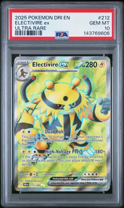 2025 POKEMON DRI EN-DESTINED RIVALS 212 ELECTIVIRE EX PSA 10 - Image 1