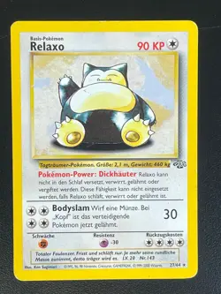 Relaxo Snorlax 27/64 Rare Dschungel/Jungle Deutsch Exc Pokemon - Image 1