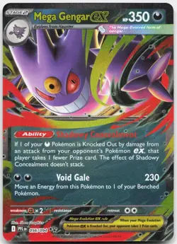 Mega Gengar ex 056/094 Double Rare Phantasmal Flames Pokemon Holo Near Mint - Image 1