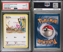 1999 POKEMON BASE SET 1999-2000 “4TH PRINT” #61 RATTATA PSA 10 - Image 1