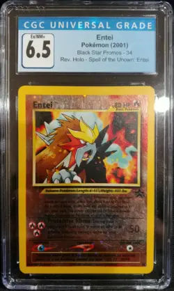 Entei 34 Black Star Promos Reverse Holo Rare CGC 6.5 Ex/NM+ Pokemon TCG - Image 1