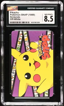 CGC 8.5 Pikachu Pokemon SNAP Nintendo Off-White Blockbuster 1999 Card - Image 1