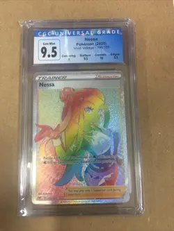 CGC 9.5 Nessa 196/185 Rainbow Rare Vivid Voltage 2020 Pokemon SWSH - Image 1