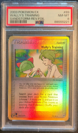 2003 Pokemon EX Sandstorm Wally's Training Reverse Holo 89/100 PSA 8 - Image 1