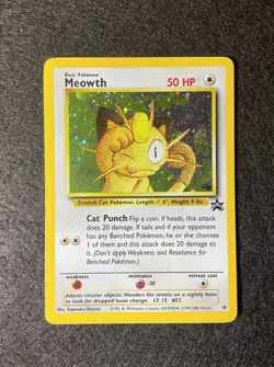 Meowth Holo SWIRL - Black Star Promo #10 - Rare Pokemon WOTC 1999 - NM / MINT - Image 3